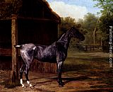 Jacques-laurent Agasse Wall Art - lord Rivers' Roan mare In A Landscape